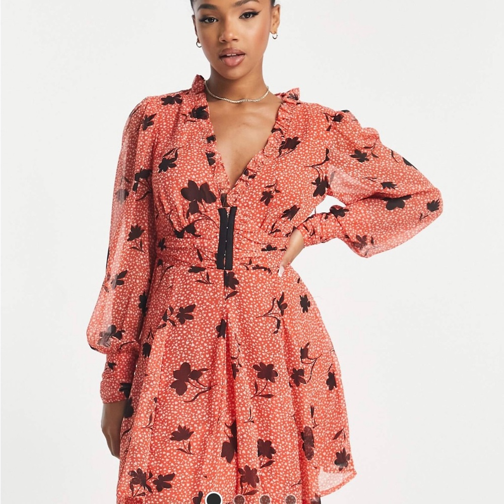 Floral orange Dress
